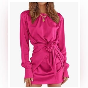 PRETTY GARDEN pink mini dress